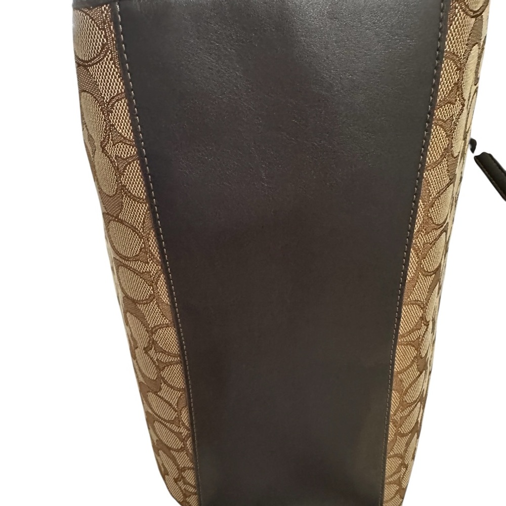 COACH TURNLOCK TOTE IN SIGNATURE JACQUARD BROWN - Picture 7 of 17